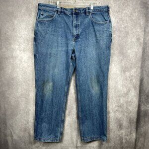 Duluth Trading Co. Work Jeans Mens 40x30 Blue Straight Leg Workwear RN106803